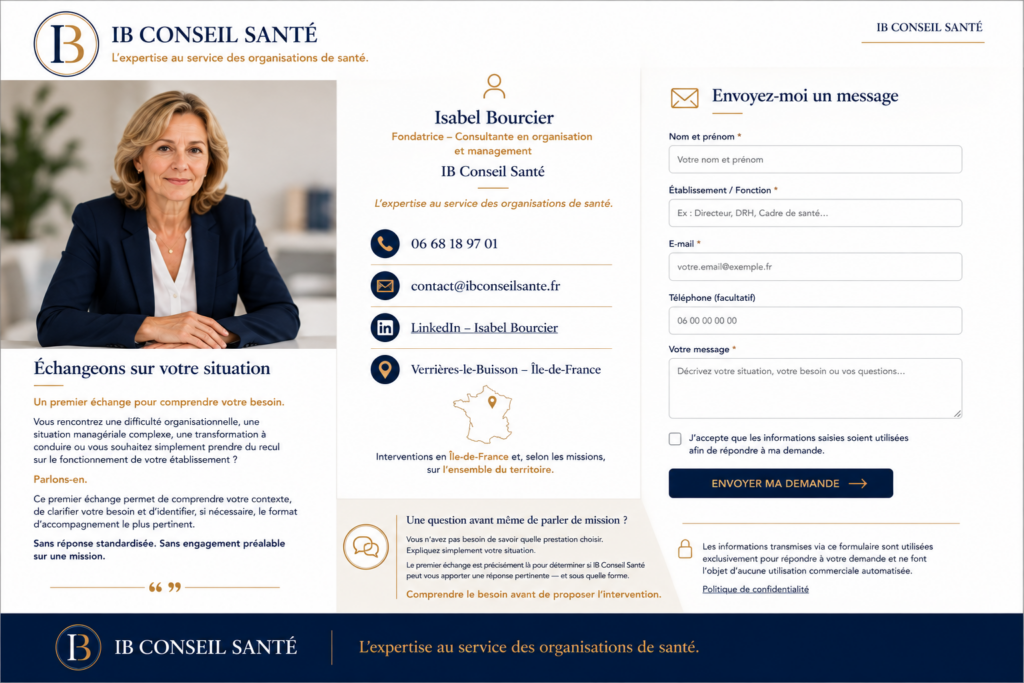 Présentation et coordonnées de contact d’IB Conseil Santé